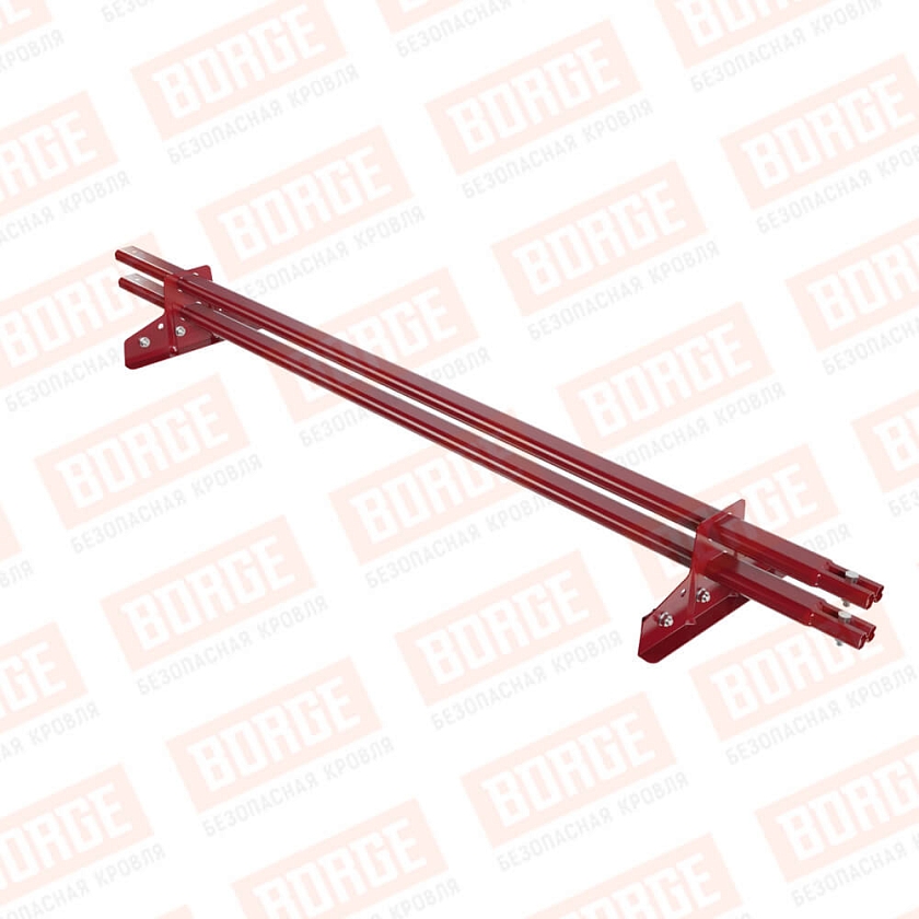 Снегозадержатель трубчатый BORGE 1,5м, 2 опоры, для фальцевой кровли, рубиново-красный (RAL 3003)