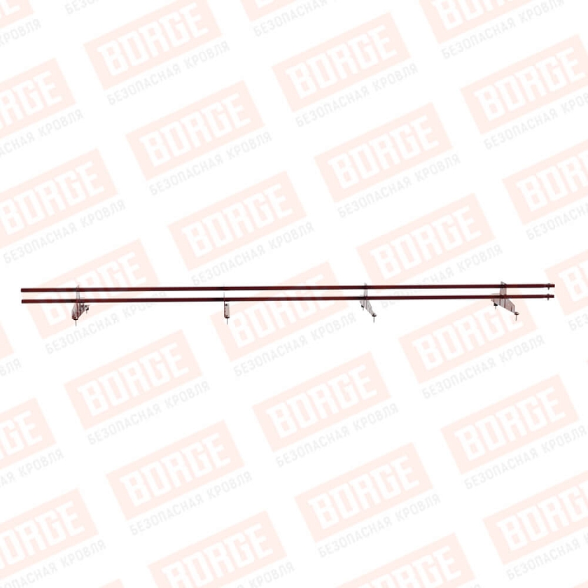 Снегозадержатель трубчатый BORGE 3м, 4 опоры, красное вино (RAL 3005)