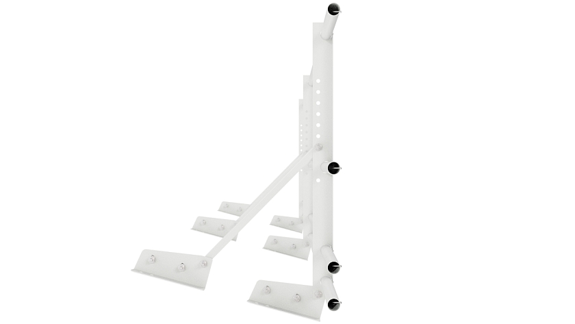 Ограждение кровельное NewLine H-60см, 3м, для фальц. кров., сигнально-белый (RAL 9003), с двумя доп. трубами