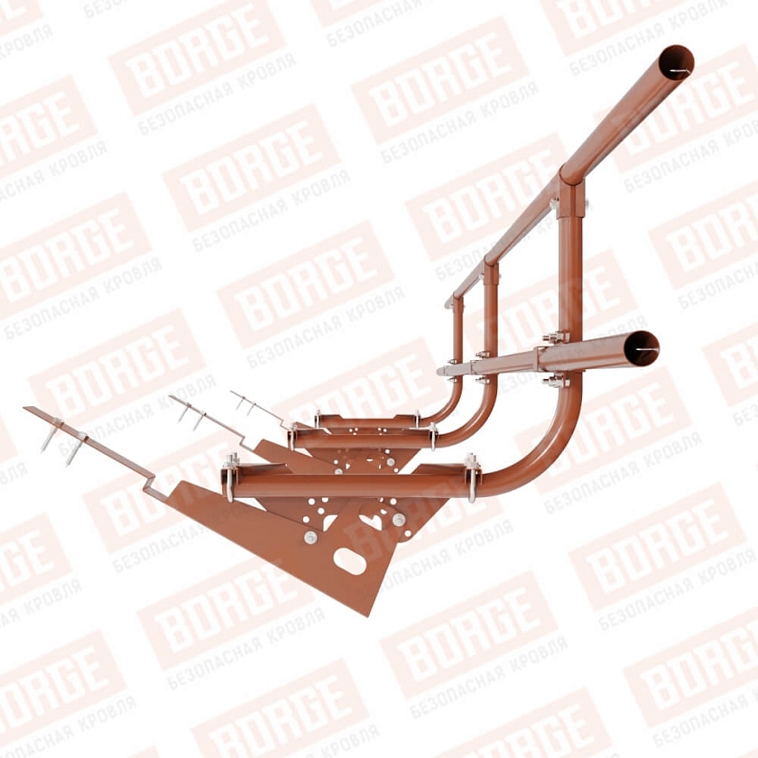 Ограждение кровельное BORGE H-60см, 3м, для композитной черепицы, терракотовый (RAL 8004)