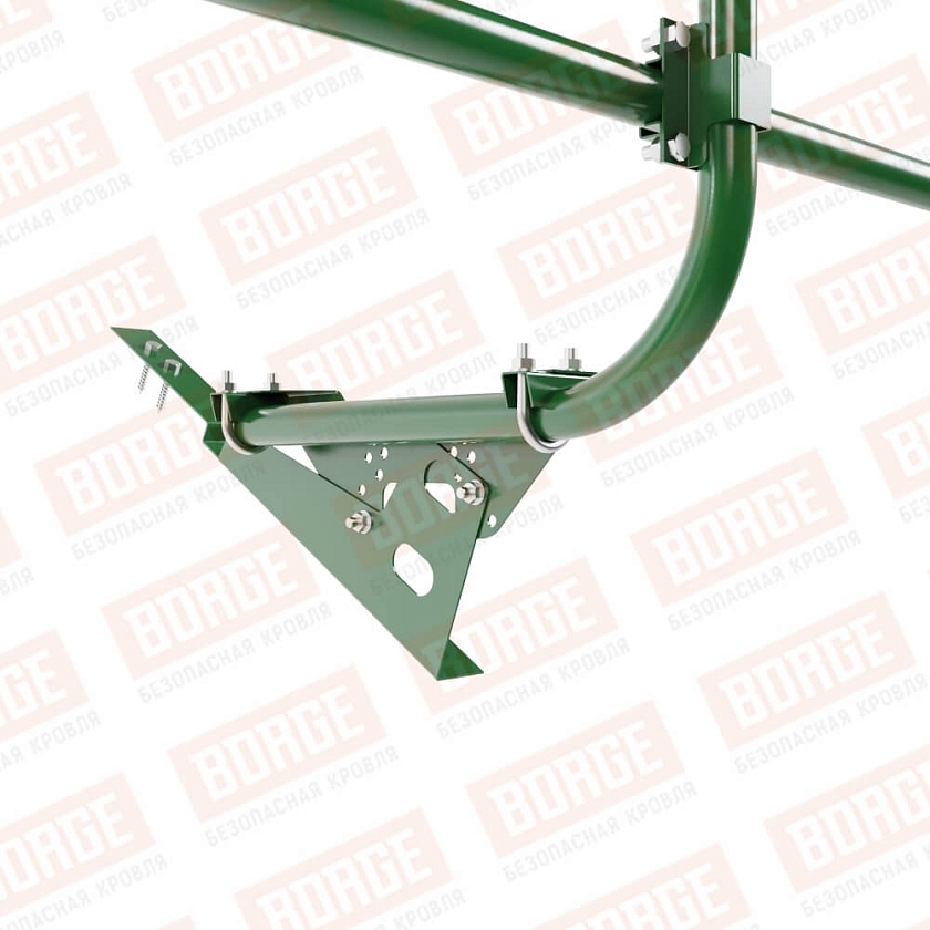 Ограждение кровельное BORGE H-60см, 3м, для композитной черепицы, лиственно-зеленый (RAL 6002)