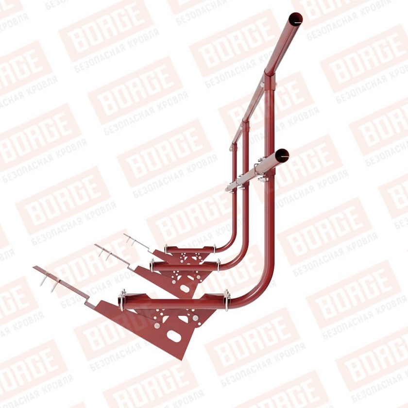 Ограждение кровельное BORGE H-90см, 3м, для композитной черепицы, коричнево-красный (RAL 3011)