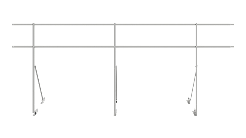 Ограждение кровельное NewLine H-120см, 3м, для фальцевой кровли, бело-алюминиевый (RAL 9006)