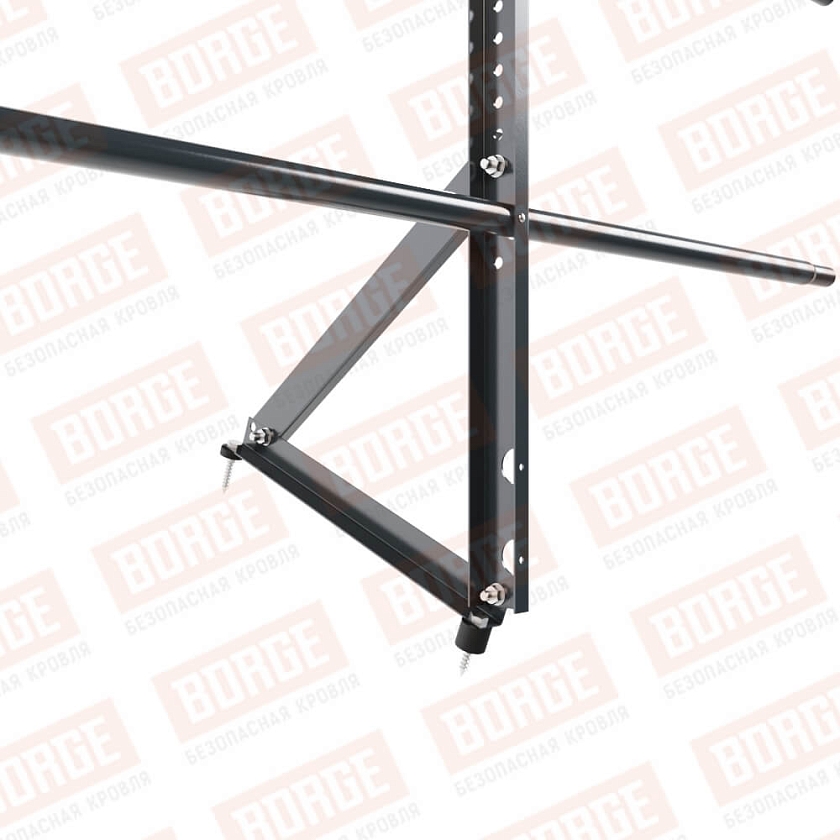 Ограждение кровельное Русский Рубеж H-60см, 3м, антрацитово-серый (RAL 7016)