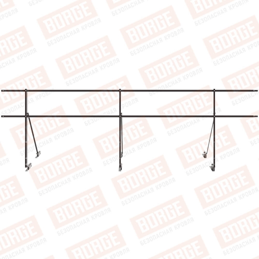 Ограждение декоративное NewLine H-90см, 3м, для фальцевой кровли, серо-коричневый (RR 32)