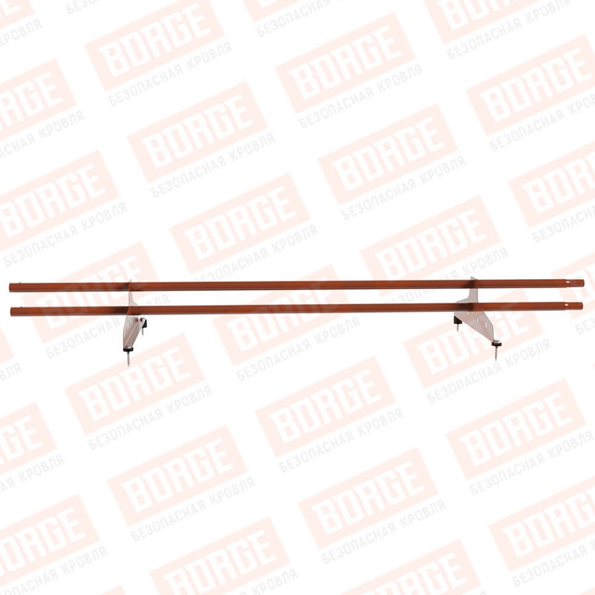 Снегозадержатель трубчатый NewLine 1,5м, D-25мм, 2 опоры, терракотовый (RAL 8004)