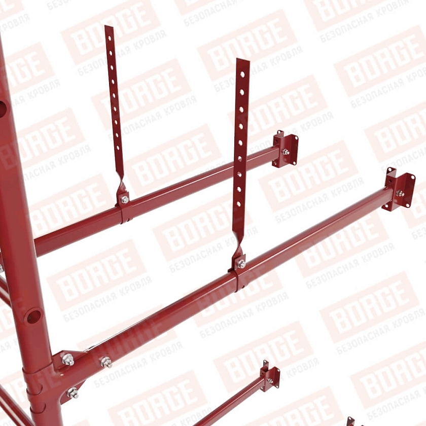 Комплект лестница фасадная BORGE (верхняя секция), 1,8м, коричнево-красный (RAL 3011)