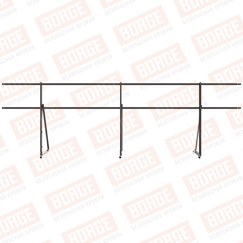Ограждение кровельное Русский Рубеж H-90см, 3м, серо-коричневый (RAL 8019)