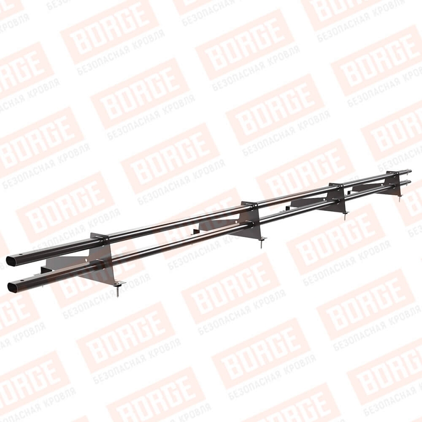 Снегозадержатель трубчатый Русский Рубеж 3м, 4 опоры, для МЧ с выс. ступенькой, окрашенный (NL-805), 350мм