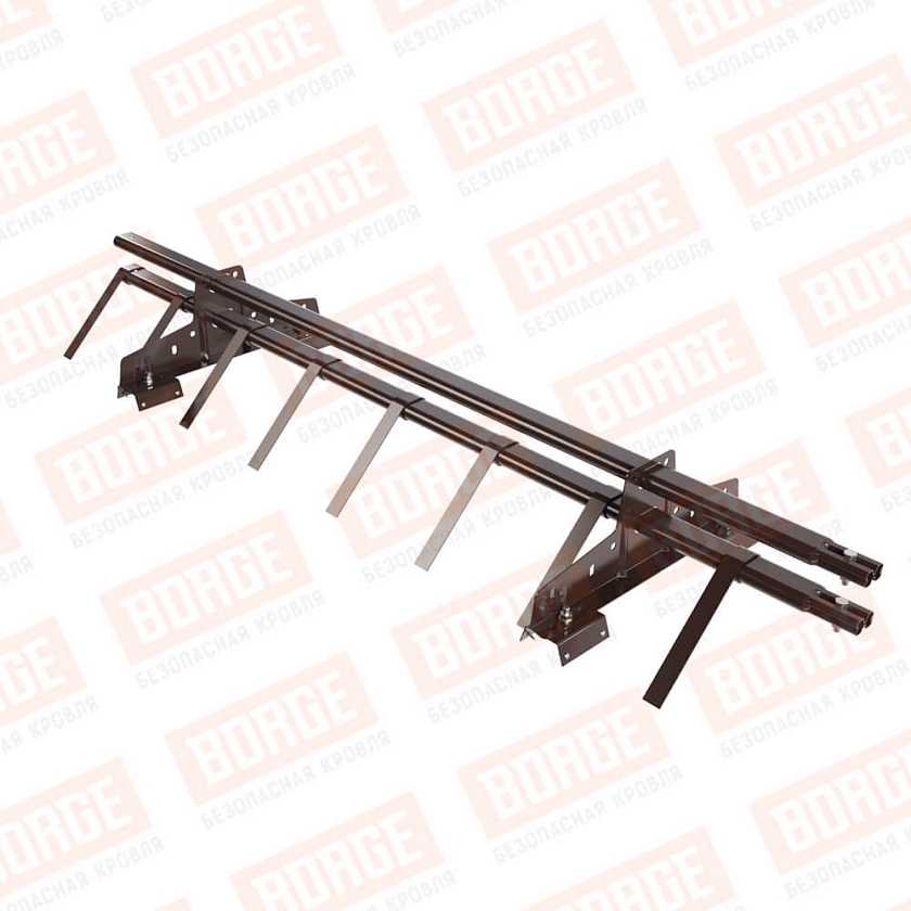 Снегозадержатель трубчатый BORGE 1,5м, 2 опоры, для профнастила Н-60, Н-75, окрашенный (NL-805)