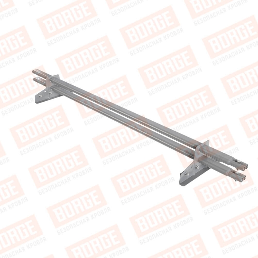 Снегозадержатель трубчатый BORGE 1,5м, 2 опоры, для фальцевой кровли, сигнально-серый (RAL 7004)