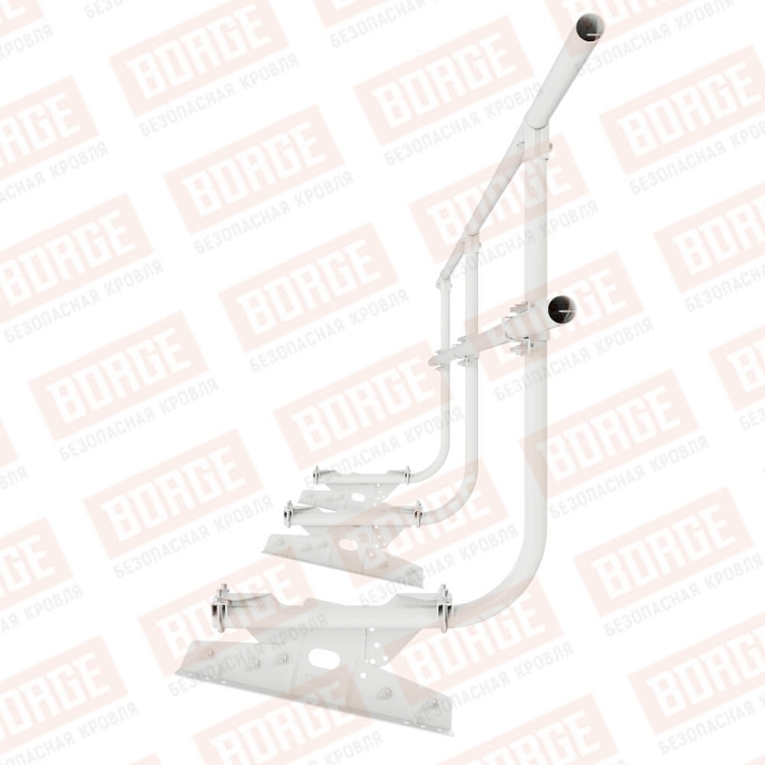 Ограждение кровельное BORGE H-90см, 3м, для фальцевой кровли, сигнально-белый (RAL 9003)