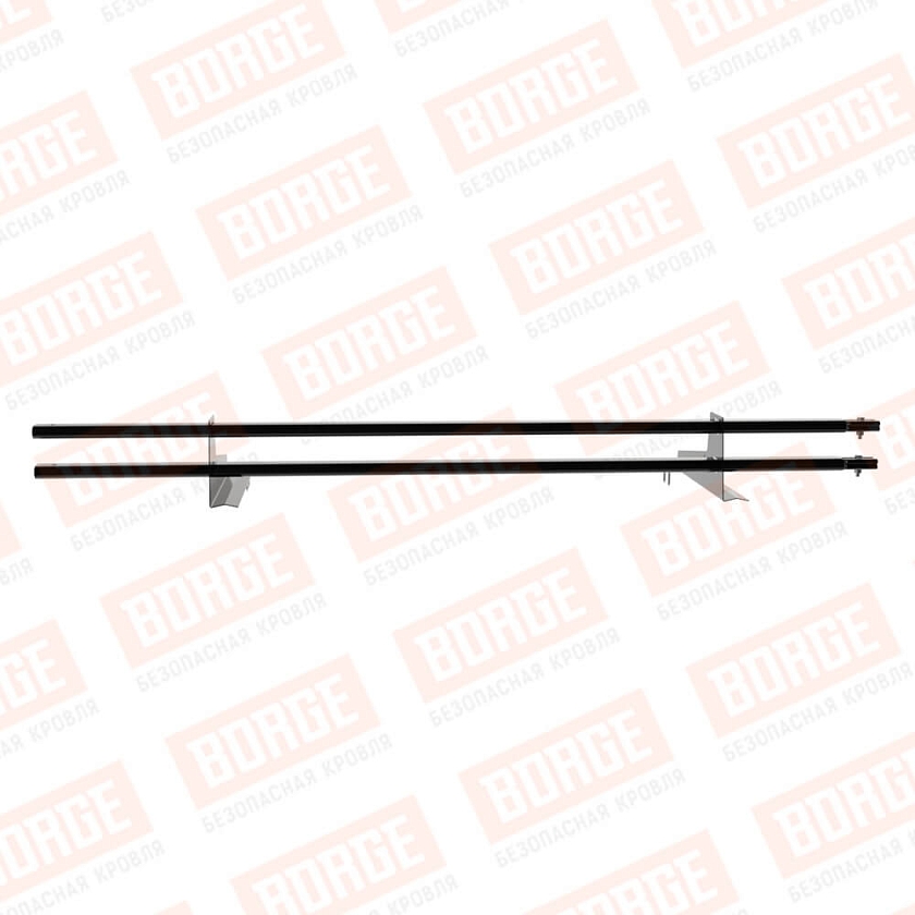 Снегозадержатель трубчатый BORGE 1,5м, 2 опоры, для черепичной кровли, чёрный (RAL 9005)