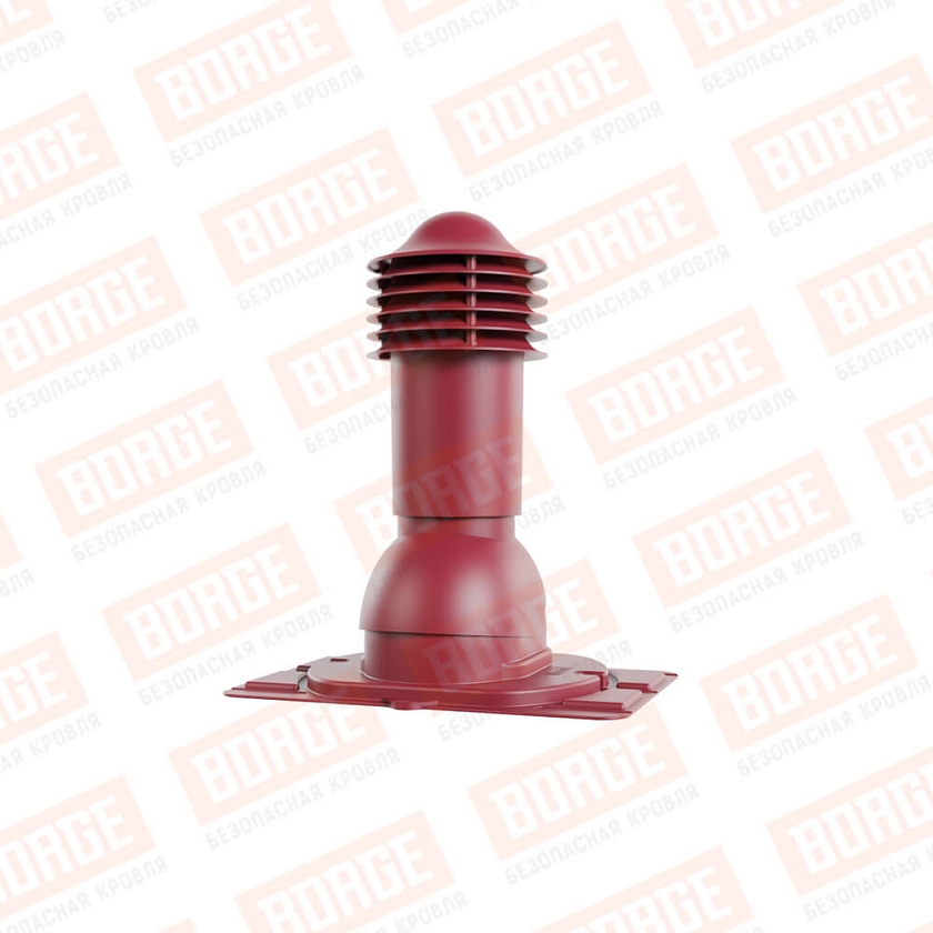 Труба вентиляционная Viotto с универсальным проходным элементом, d-110мм, h-550мм, утепленная, красное вино (RAL 3005)