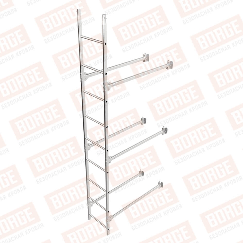 Комплект лестница фасадная BORGE (нижняя секция), 2,7м, цинк