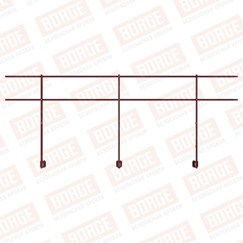 Ограждение парапетное NewLine H-120см, 3м, красное вино (RAL 3005)