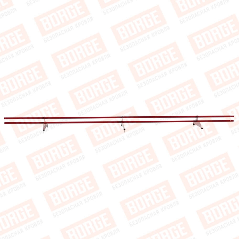 Снегозадержатель трубчатый NewLine 3м, D-25мм, 3 опоры, рубиново-красный (RAL 3003)