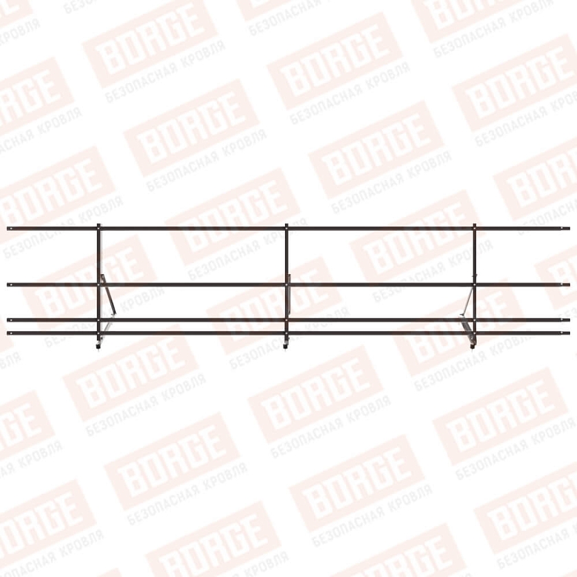 Ограждение декоративное NewLine H-60см, 3м, cеро-коричневый (RR 32), с двумя доп. трубами