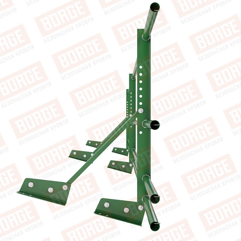 Ограждение декоративное NewLine H-60см, 3м, для фальц. кров., лиственно-зеленый (RAL 6002), с двумя доп. трубами