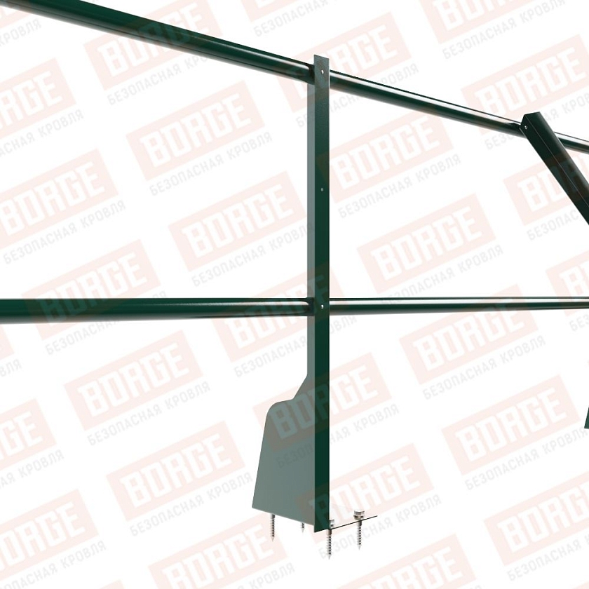 Ограждение плоских кровель NewLine Н-60, 3м, верхнее крепление, зеленый мох (RAL 6005)