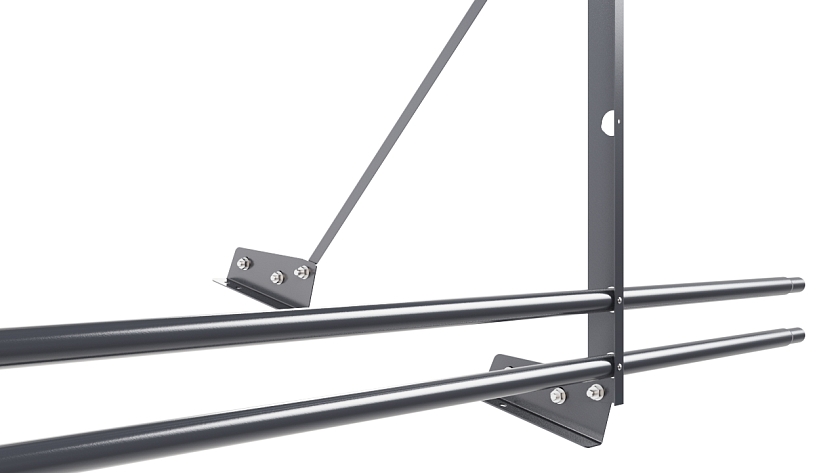 Ограждение кровельное NewLine H-90см, 3м, для фальц. кров., серый графит (RAL 7024), с двумя доп. трубами