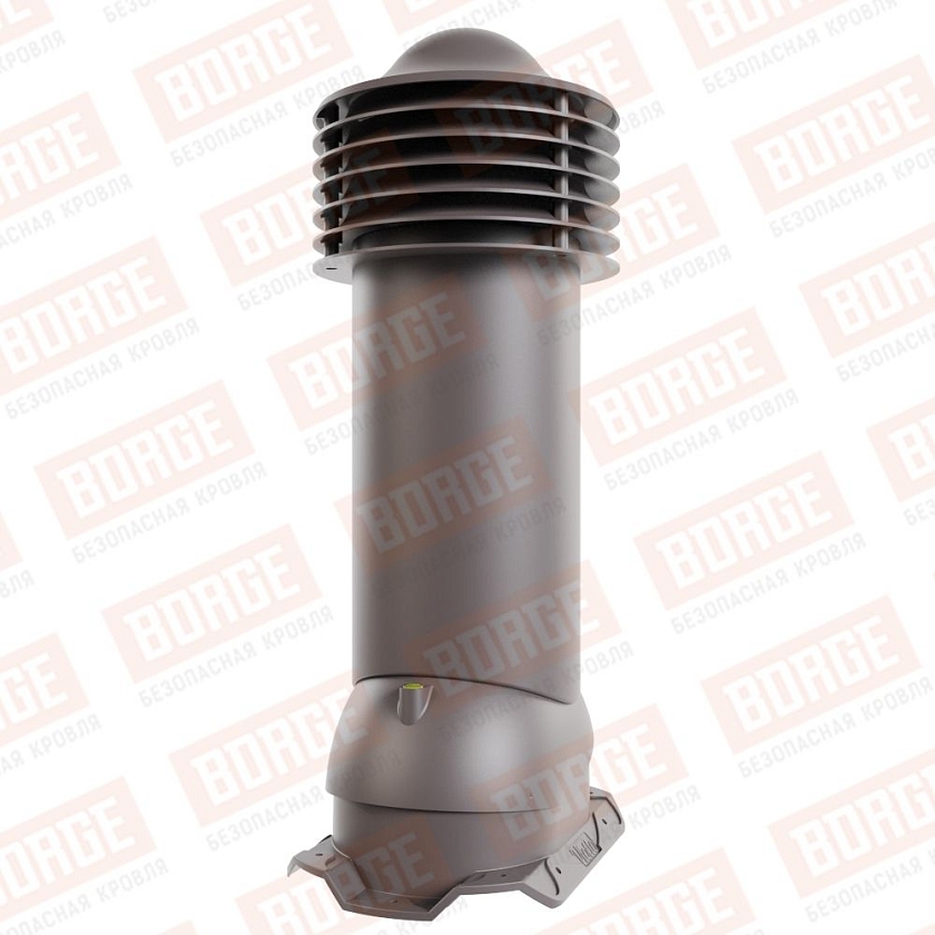 Труба вентиляционная Viotto, для профнастила С20, d-125мм, утепленная, серо-коричневый (RAL 8019)