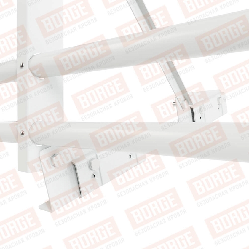 Ограждение декоративное NewLine H-60см, 3м, для фальц. кров., сигнально-белый (RAL 9003), с двумя доп. трубами