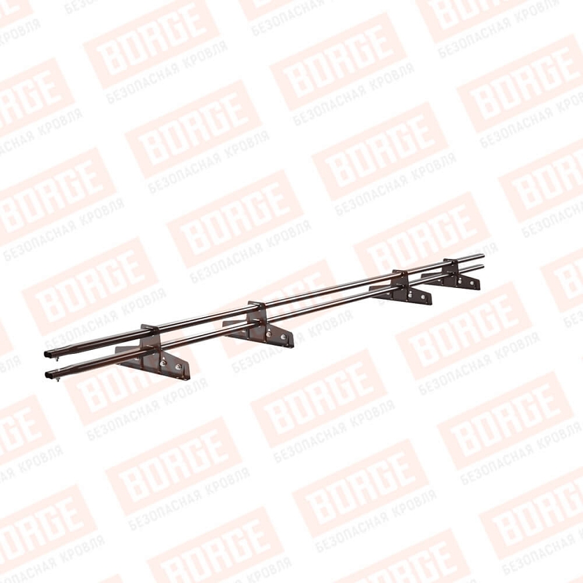 Снегозадержатель трубчатый Русский Рубеж 25х45мм, 3м, 4 опоры, для фальц. кровли, окрашенный (NL-807)