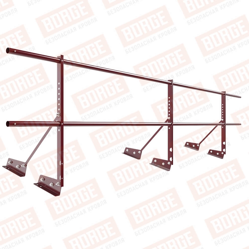 Ограждение декоративное NewLine H-60см, 3м, для фальцевой кровли, красное вино (RAL 3005)