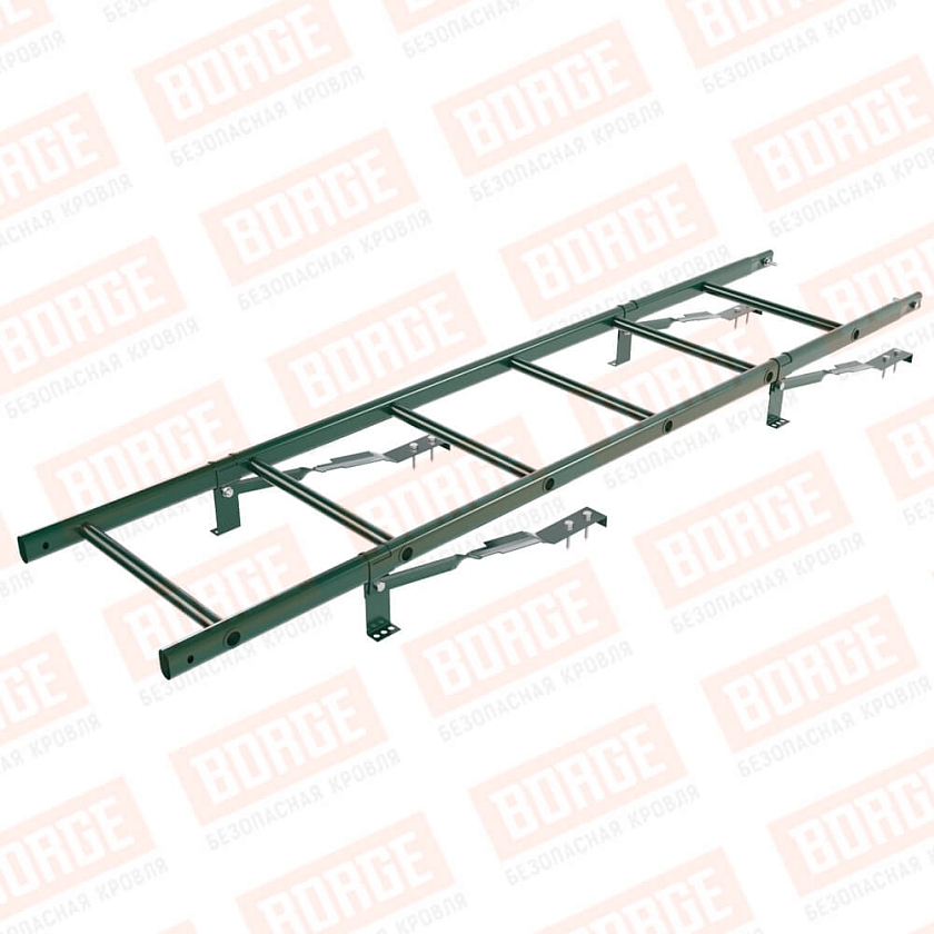 Комплект лестница кровельная BORGE 1,8м, для штучной черепицы, зеленый мох (RAL 6005)