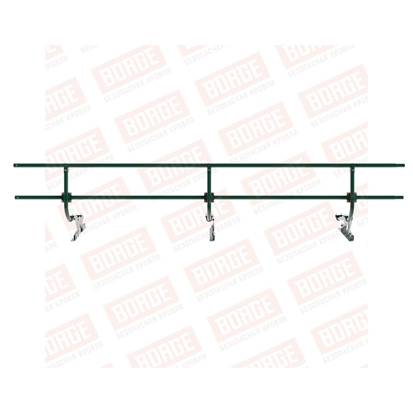 Ограждение кровельное BORGE H-60см, 3м, для фальцевой кровли, зелёный мох (RAL 6005)