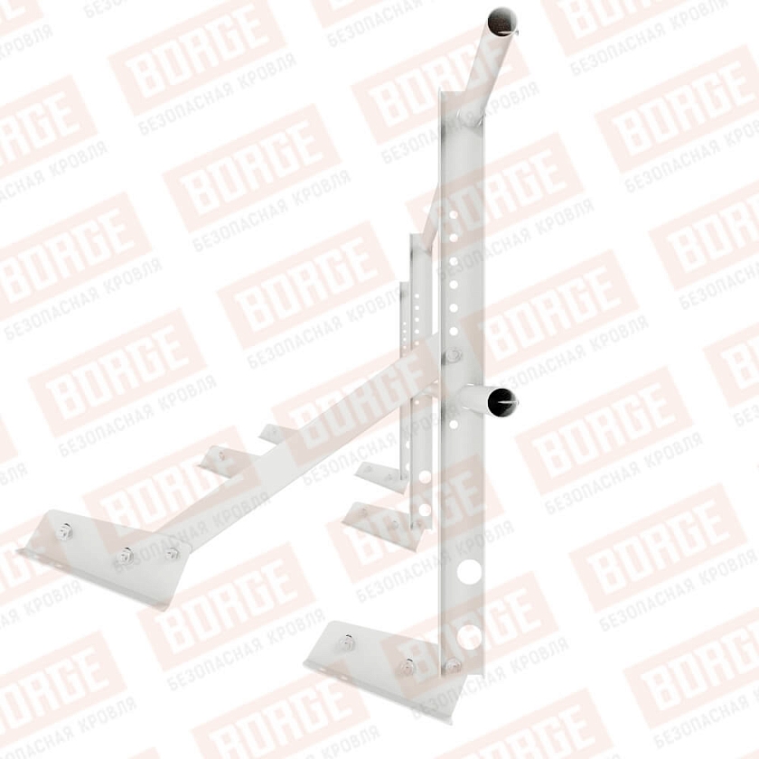 Ограждение кровельное Русский Рубеж H-60см, 3м, для фальцевой кровли, сигнально-белый (RAL 9003)