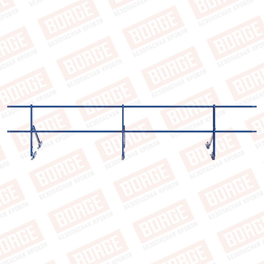 Ограждение кровельное Русский Рубеж H-60см, 3м, для фальцевой кровли, сигнально-синий (RAL 5005)