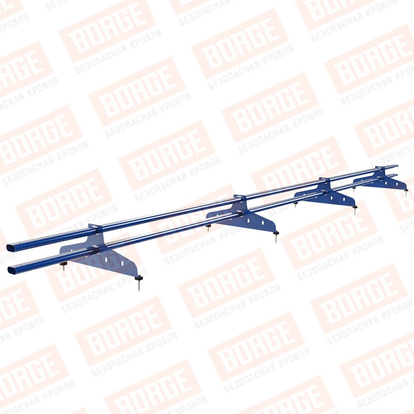 Снегозадержатель трубчатый NewLine 3м, 20х40мм, 4 опоры, сигнально-синий (RAL 5005)