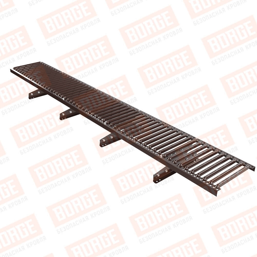 Мостик переходной Русский Рубеж 2,5м, для фальцевой кровли, коричневый шоколад (RAL 8017)