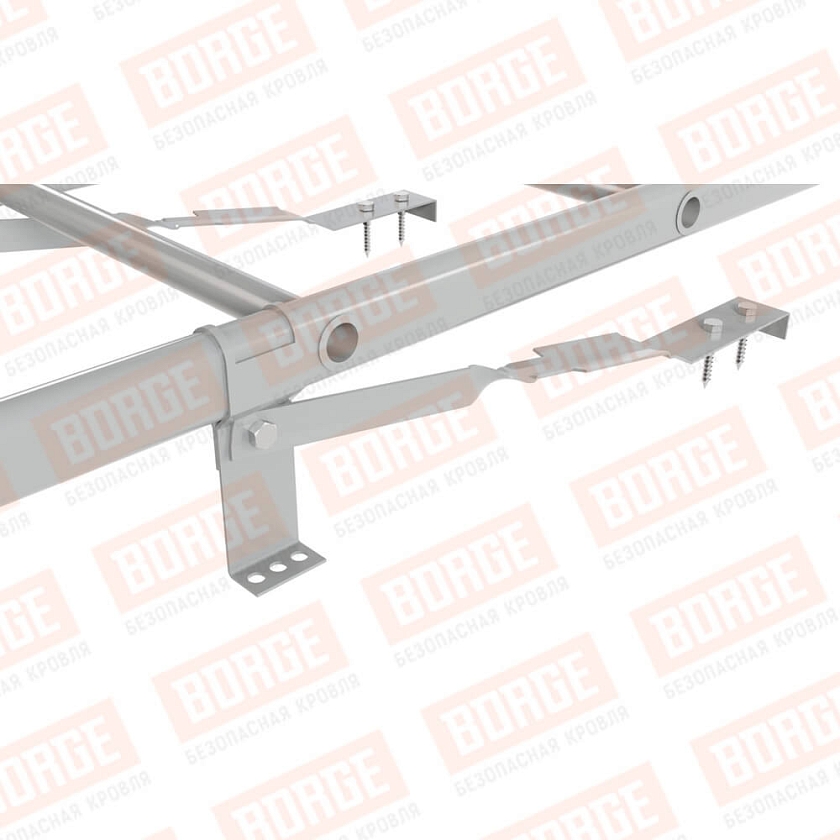 Комплект лестница кровельная BORGE 1,8м, для штучной черепицы, бело-алюминиевый (RAL 9006)