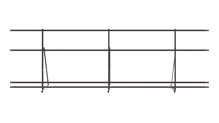 Ограждение кровельное NewLine H-90см, 3м, серо-коричневый (RR 32), с двумя доп. трубами