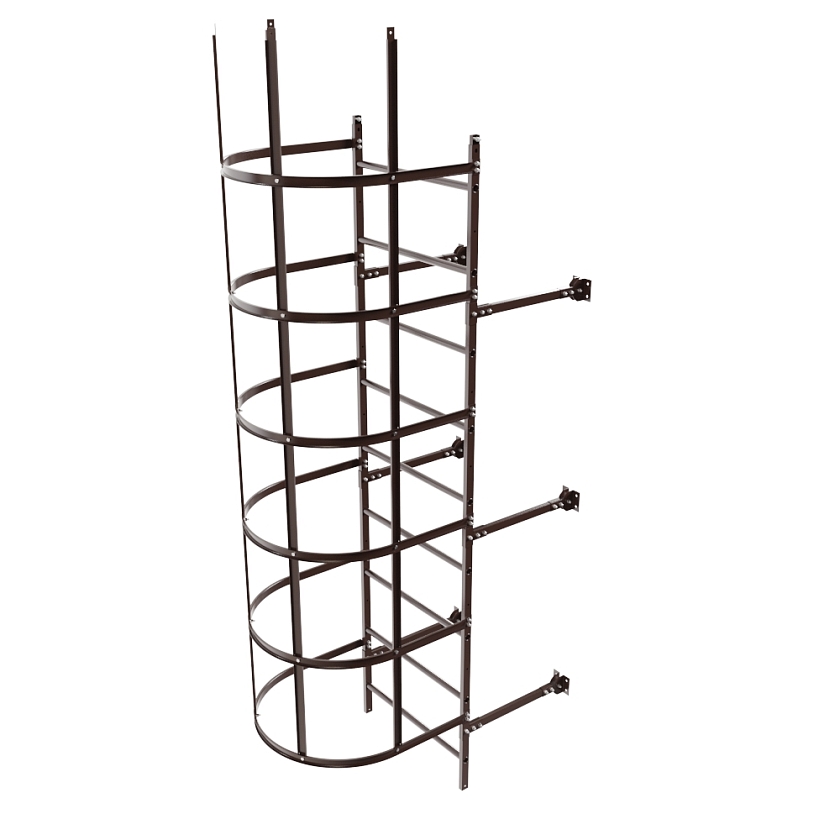 Лестница пожарная П1-2 BORGE, Н-3м, W-0.8м, оцинк., коричневый шоколад (RAL 8017)