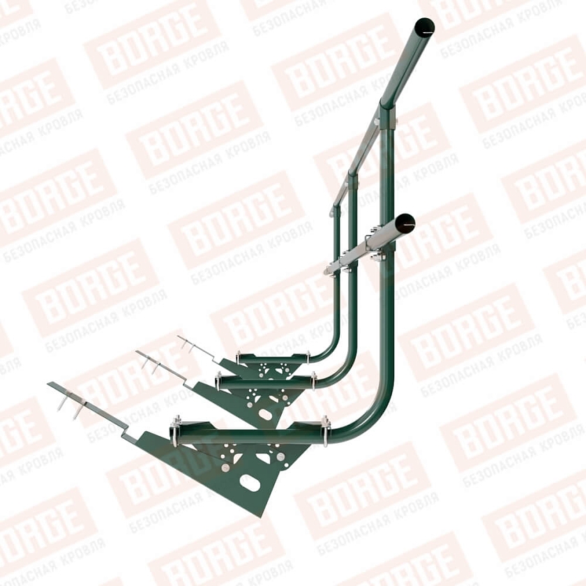 Ограждение кровельное BORGE H-90см, 3м, для композитной черепицы, зеленый мох (RAL 6005)