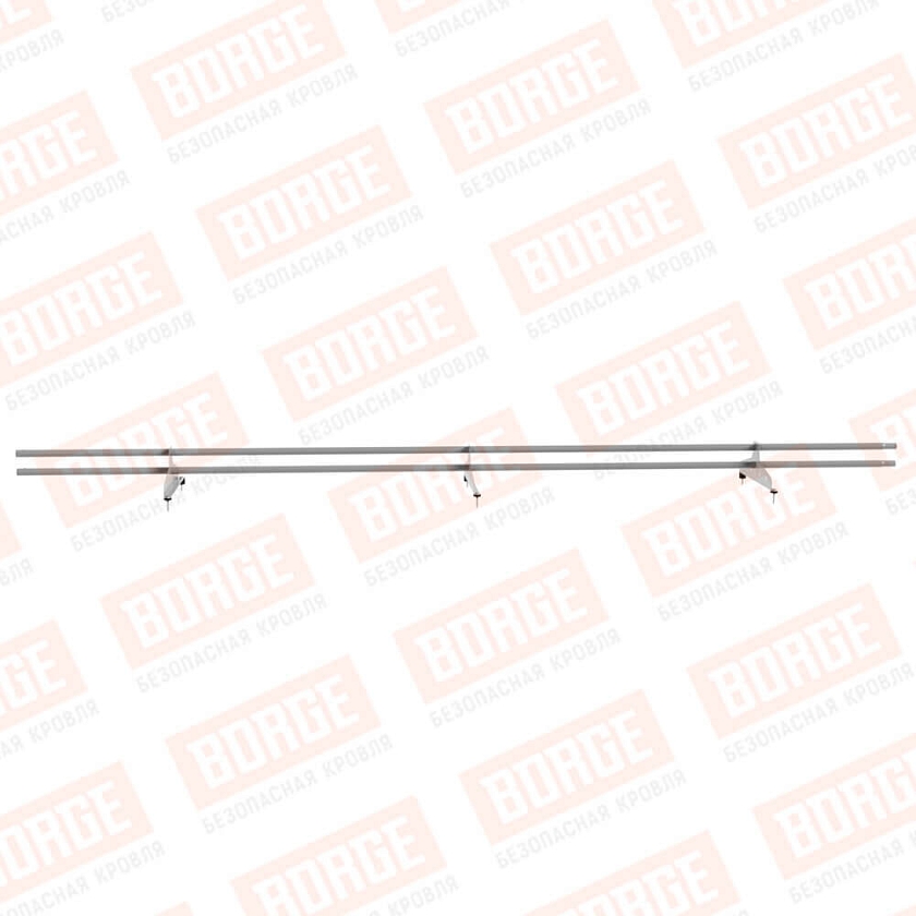 Снегозадержатель трубчатый NewLine 3м, D-25мм, 3 опоры, сигнально-серый (RAL 7004)