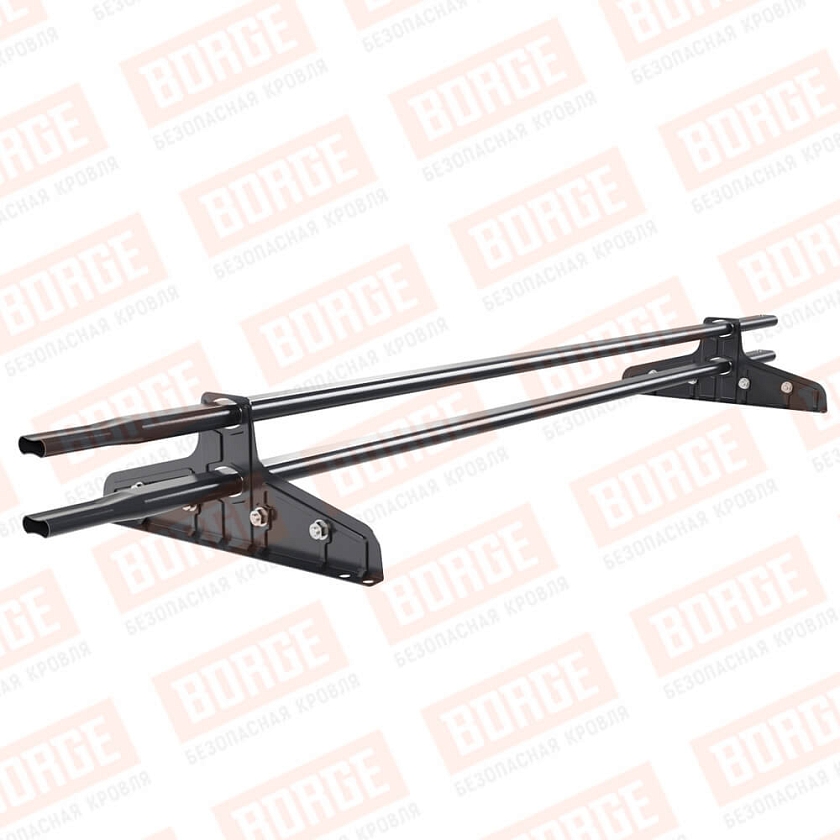 Снегозадержатель трубчатый Русский Рубеж 20х40мм, 1,5м, 2 опоры, для фальц. кровли, серый графит (RAL 7024)