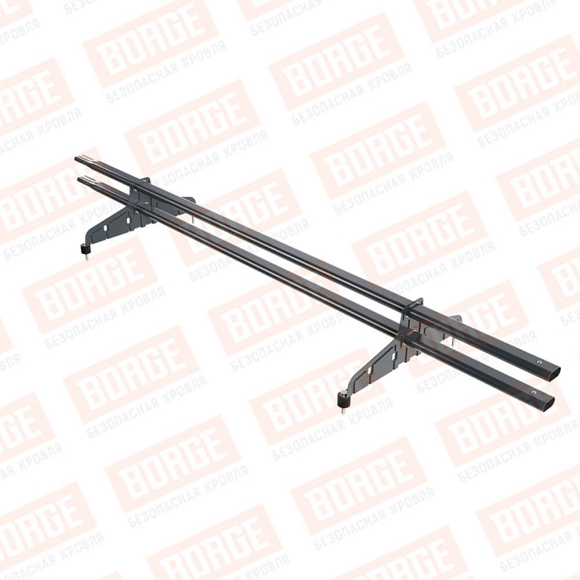 Снегозадержатель трубчатый Русский Рубеж 20х40мм, 1,5м, 2 опоры, антрацитово-серый (RAL 7016)