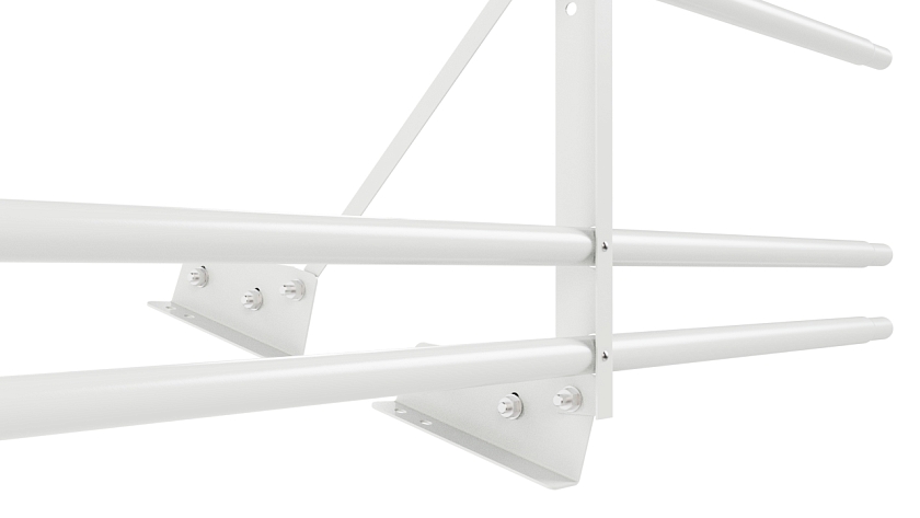 Ограждение кровельное NewLine H-60см, 3м, для фальц. кров., сигнально-белый (RAL 9003), с двумя доп. трубами