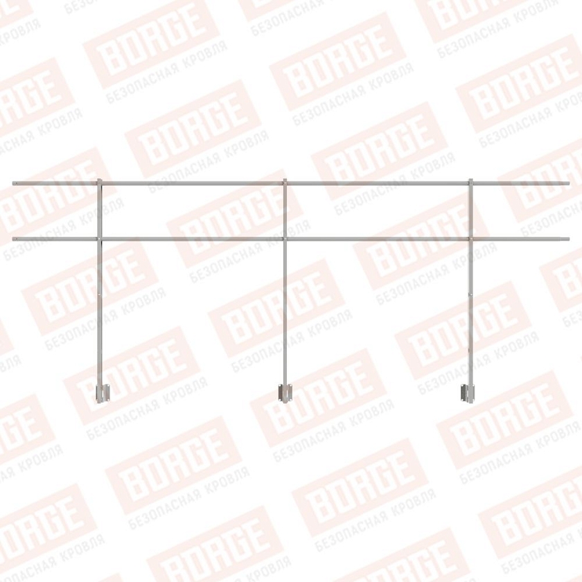 Ограждение парапетное NewLine H-120см, 3м, бело-алюминиевый (RAL 9006)
