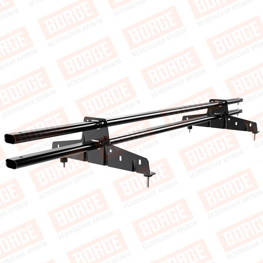 Снегозадержатель трубчатый BORGE 1,5м, 2 опоры, чёрный (RAL 9005 matt)