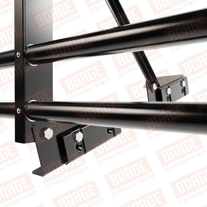 Ограждение декоративное NewLine H-60см, 3м, для фальц. кров., чёрный (RAL 9005), с двумя доп. трубами