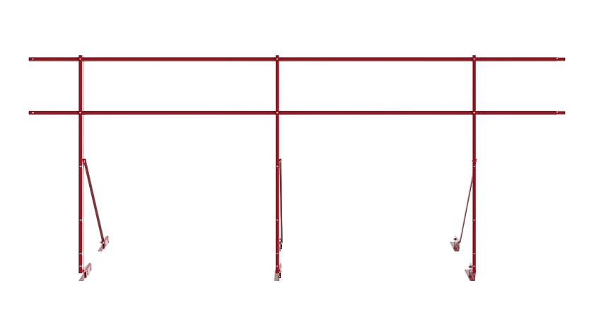 Ограждение кровельное NewLine H-120см, 3м, для фальцевой кровли, рубиново-красный (RAL 3003)