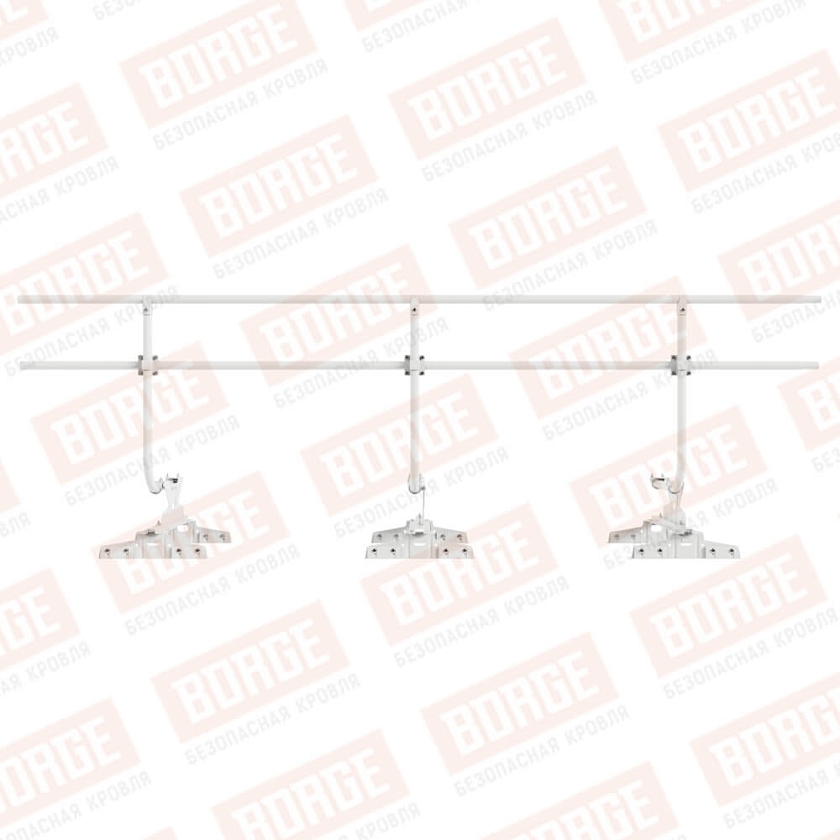 Ограждение кровельное BORGE H-90см, 3м, для параллельного фальца, сигнально-белый (RAL 9003)