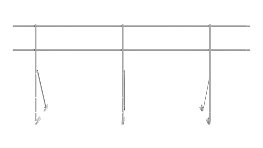Ограждение кровельное NewLine H-120см, 3м, для фальцевой кровли, сигнально-серый (RAL 7004)