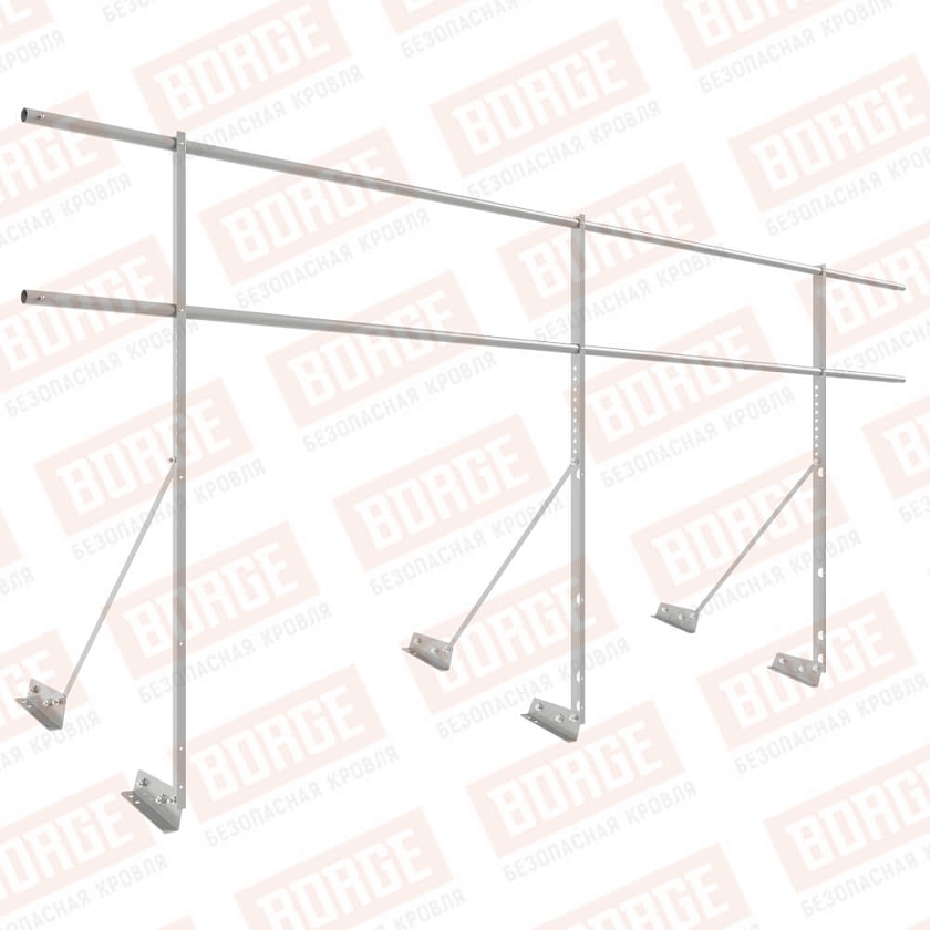 Ограждение декоративное NewLine H-120см, 3м, для фальцевой кровли, бело-алюминиевый (RAL 9006)